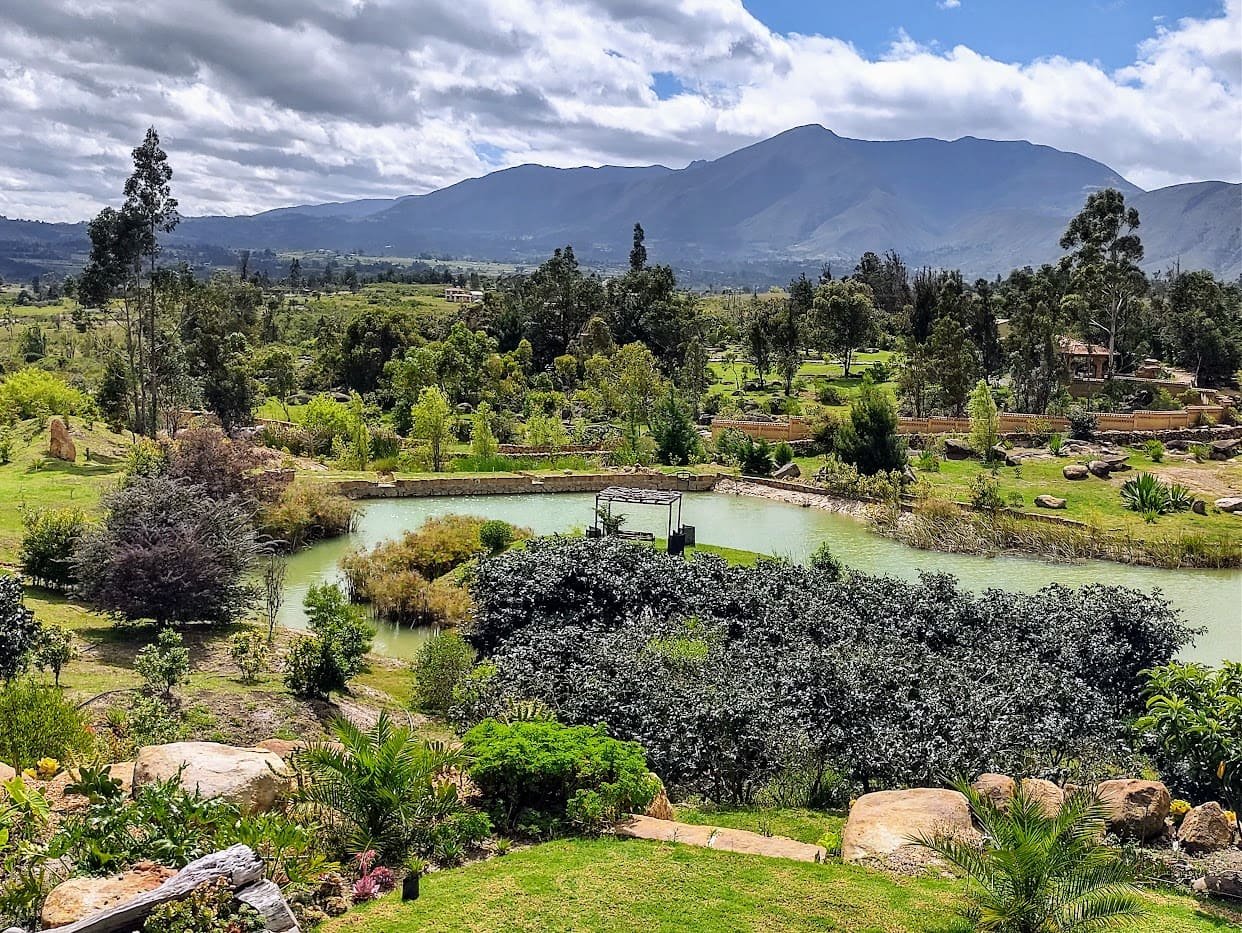 Vista de las montañas desde la hacienda Meraki