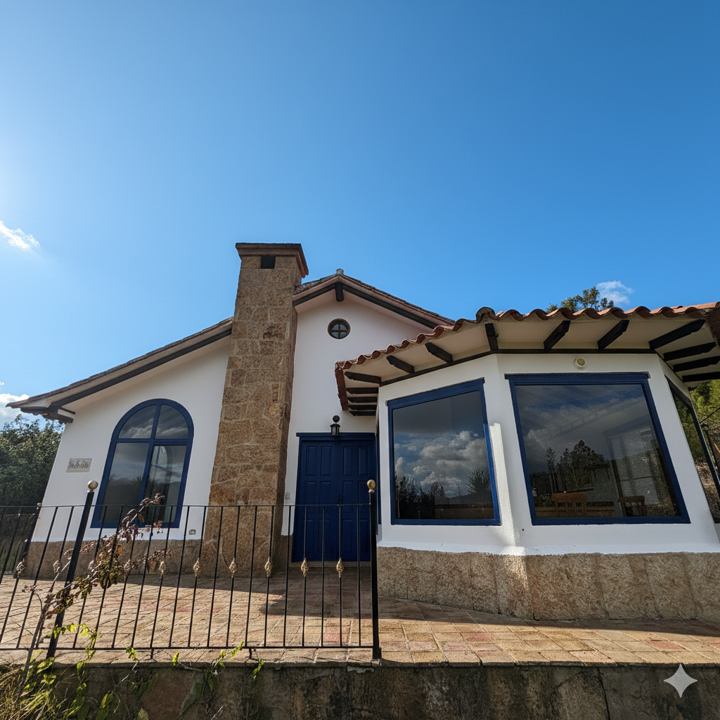 Upper exterior of Villa de Leyva - View of Iguaque Mountain and Villa de Leyva square