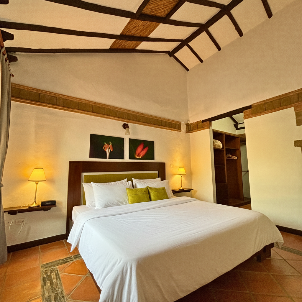 Reserva en Hotel Hacienda Boutique Cascanueces, Villa de Leyva. Hotel exclusivo con piscina climatizada, spa, zonas verdes y pet friendly. A solo 7 min del centro. Ideal para eventos y descanso