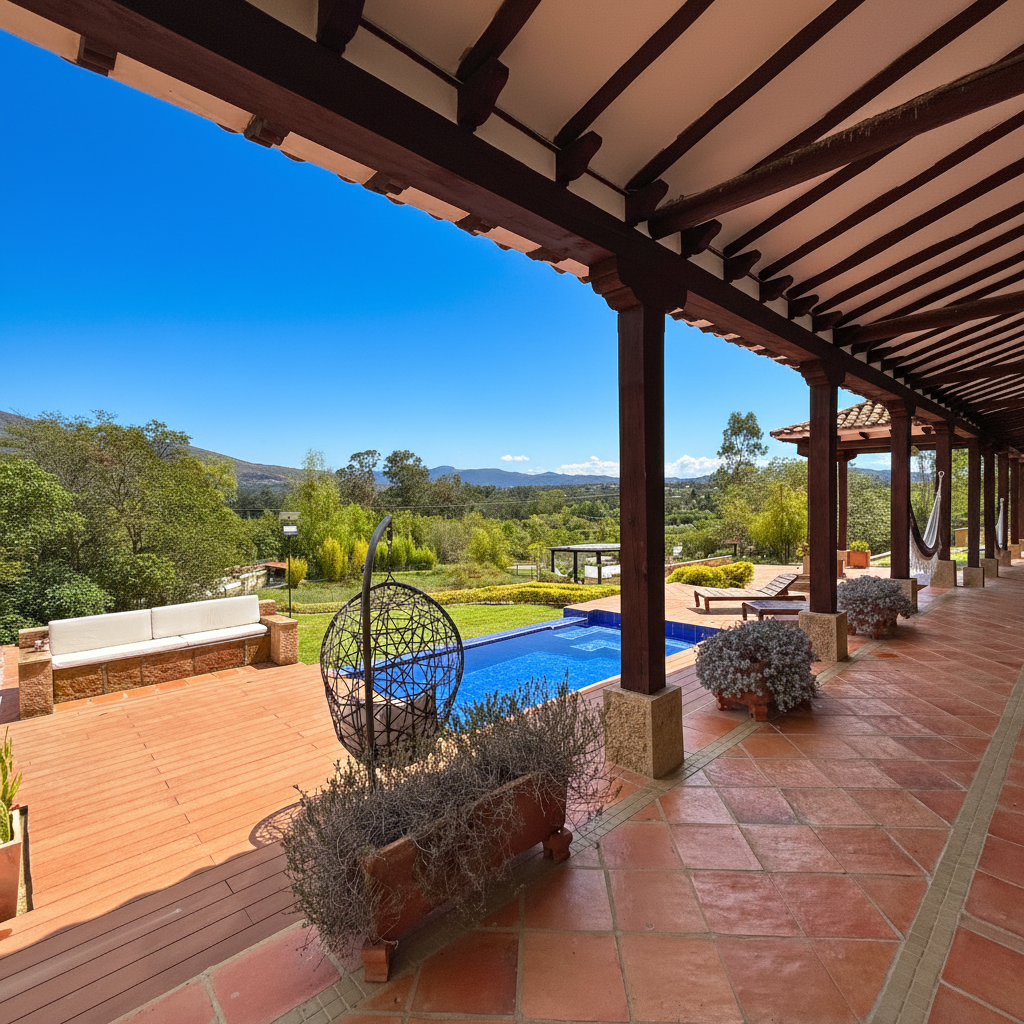 Reserva en Hotel Hacienda Boutique Cascanueces, Villa de Leyva. Hotel exclusivo con piscina climatizada, spa, zonas verdes y pet friendly. A solo 7 min del centro. Ideal para eventos y descanso